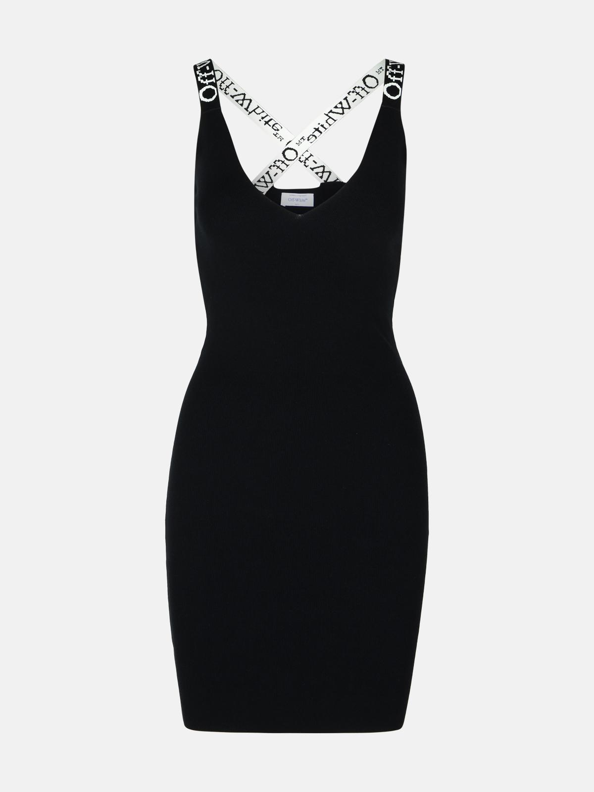 Shop Off-white Black Viscose Blend Dress