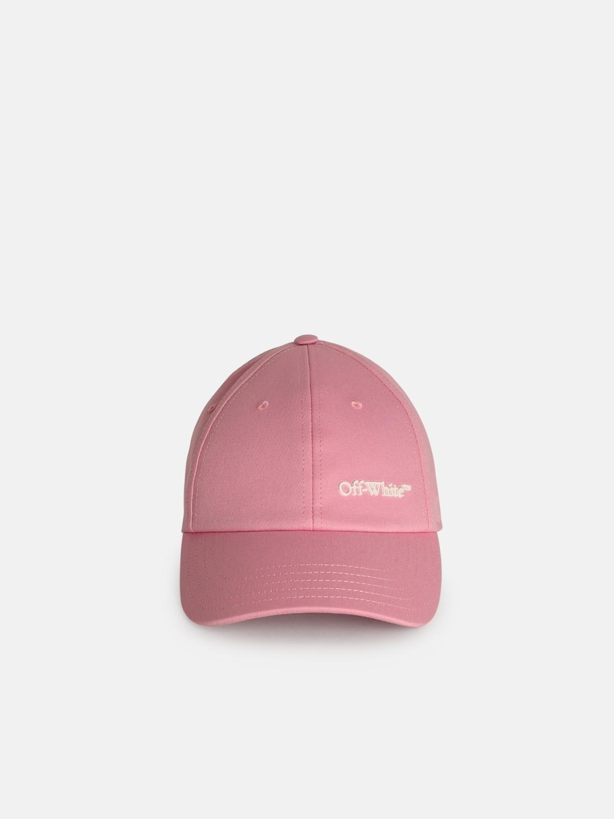 Off-white Black Cotton Cap In Pink