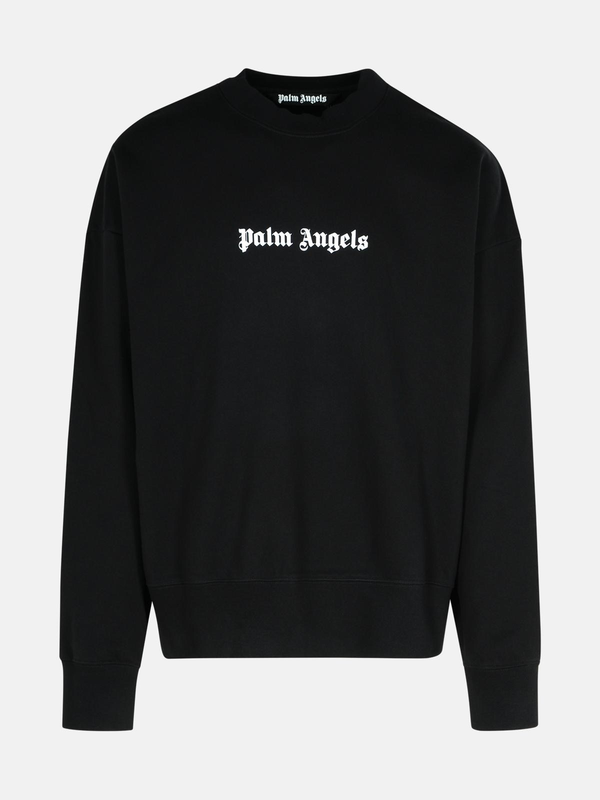 PALM ANGELS Black Cotton Sweatshirt　PALM ANGELS ブラック コットン スウェットシャツ PALM