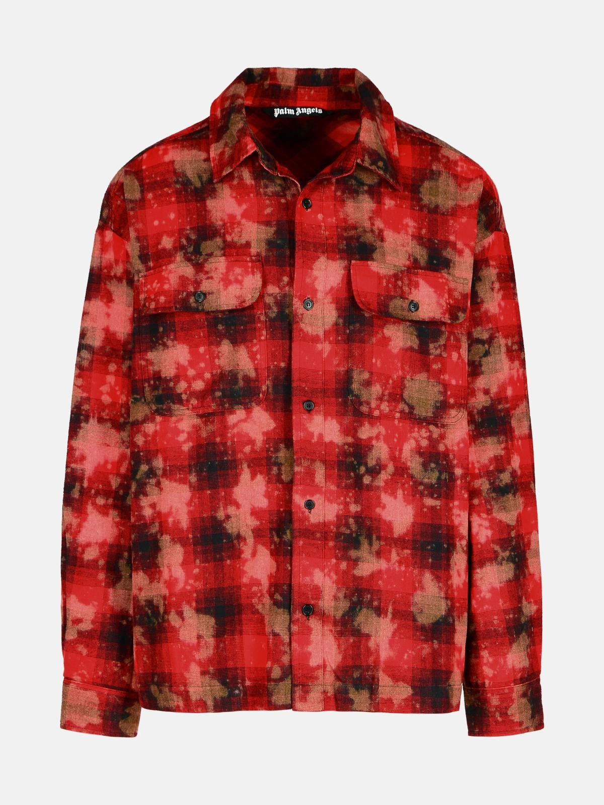 Palm Angels Red Cotton Blend Shirt In Red