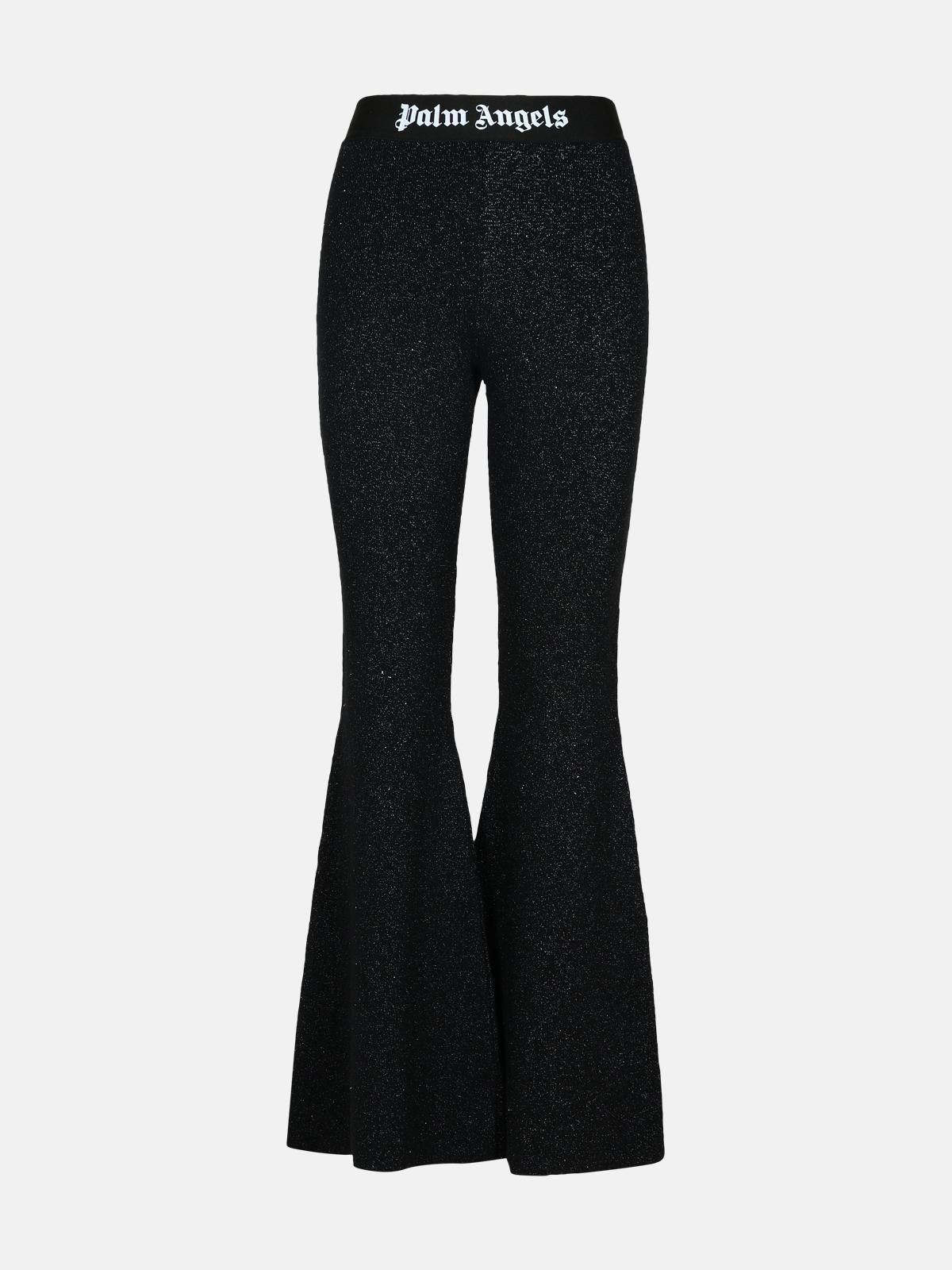 Shop Palm Angels Black Wool Blend Leggings