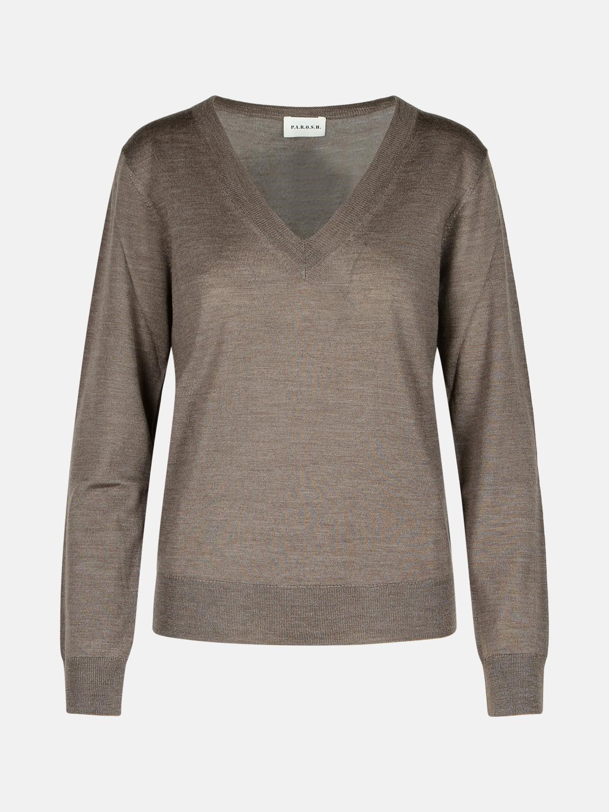 P.A.R.O.S.H BROWN WOOL BLEND SWEATER