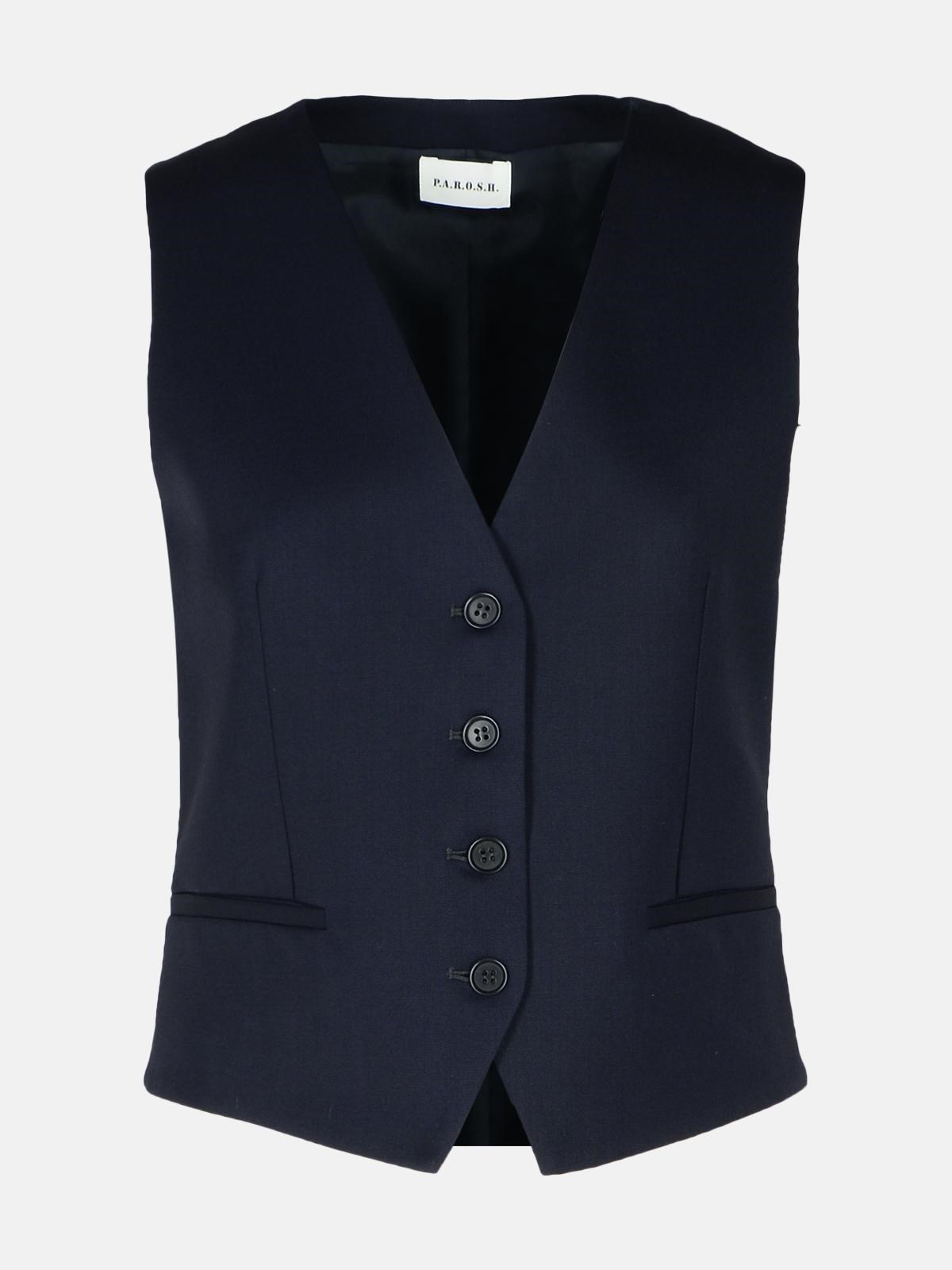 P.a.r.o.s.h 'liliux' Blue Virgin Wool Blend Vest In Blue