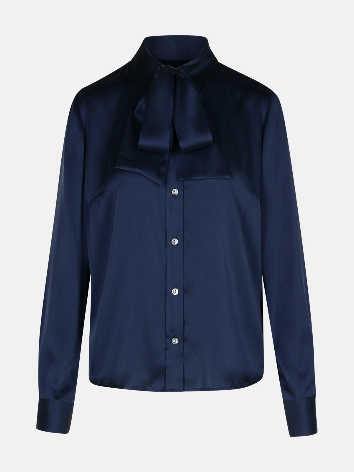 Shop P.a.r.o.s.h 'salty' Blue Silk Blend Shirt