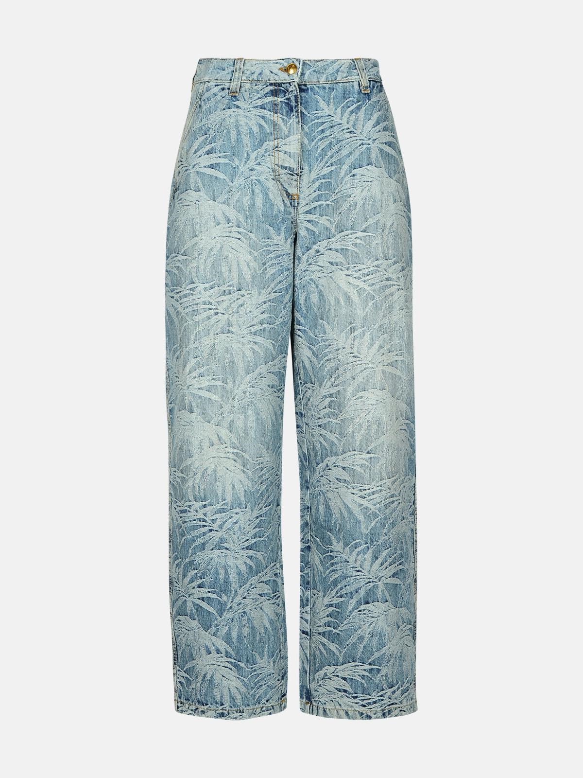 Shop Palm Angels 'baggy' Light Blue Cotton Blend Jeans