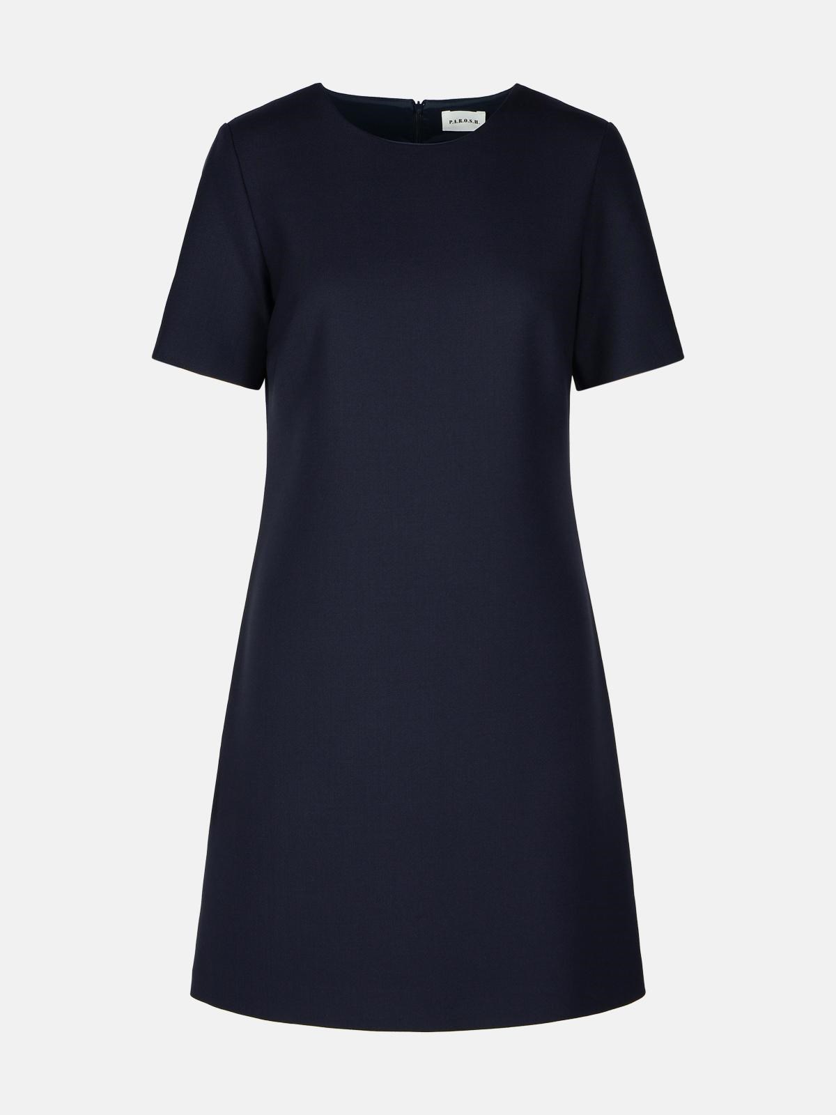 Shop P.a.r.o.s.h 'paffuto' Blue Wool Blend Dress