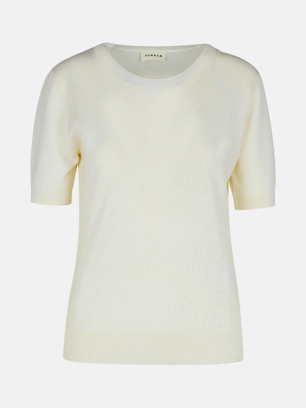 Shop P.a.r.o.s.h 'linfa' Cream Wool Blend Sweater