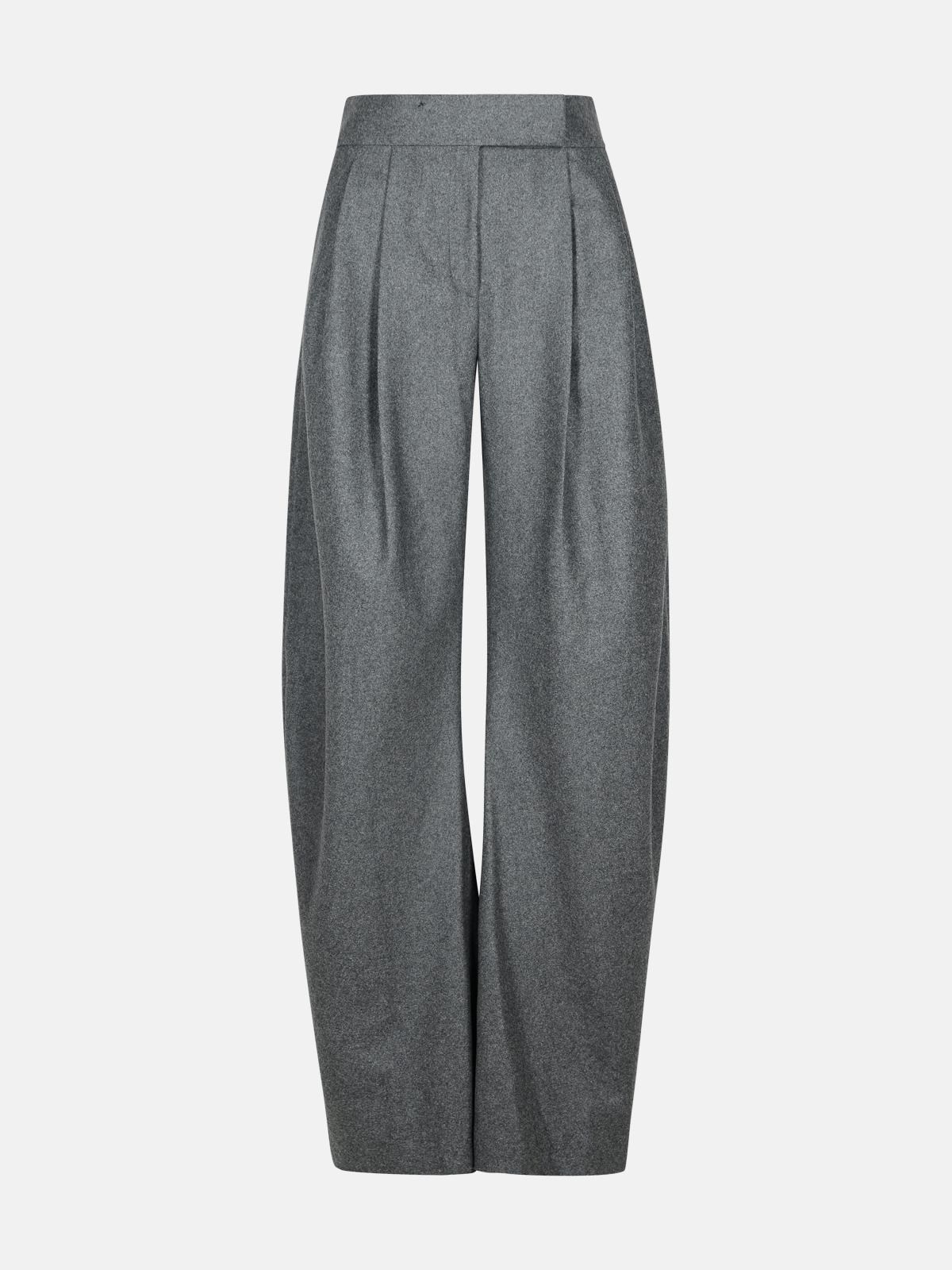 Shop Attico 'gary' Grey Wool Blend Pants