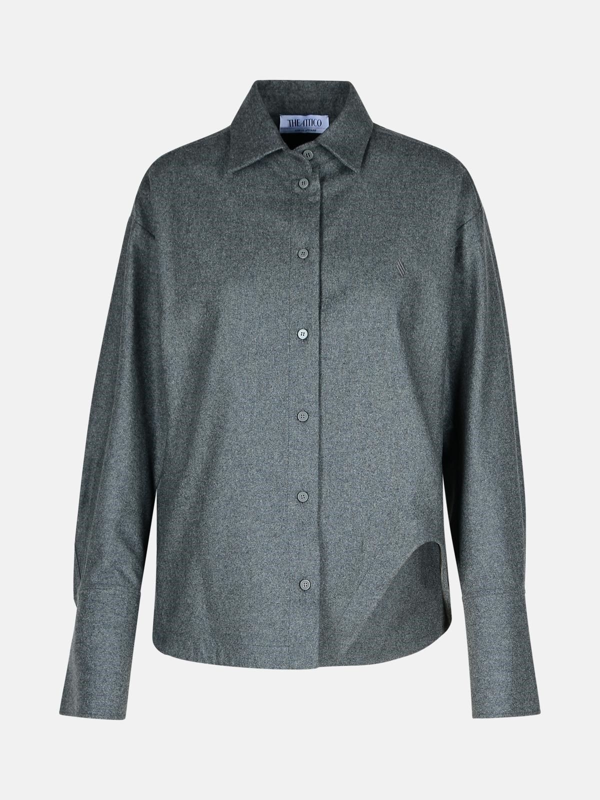 Attico 'eliza' Grey Wool Blend Shirt In Grey