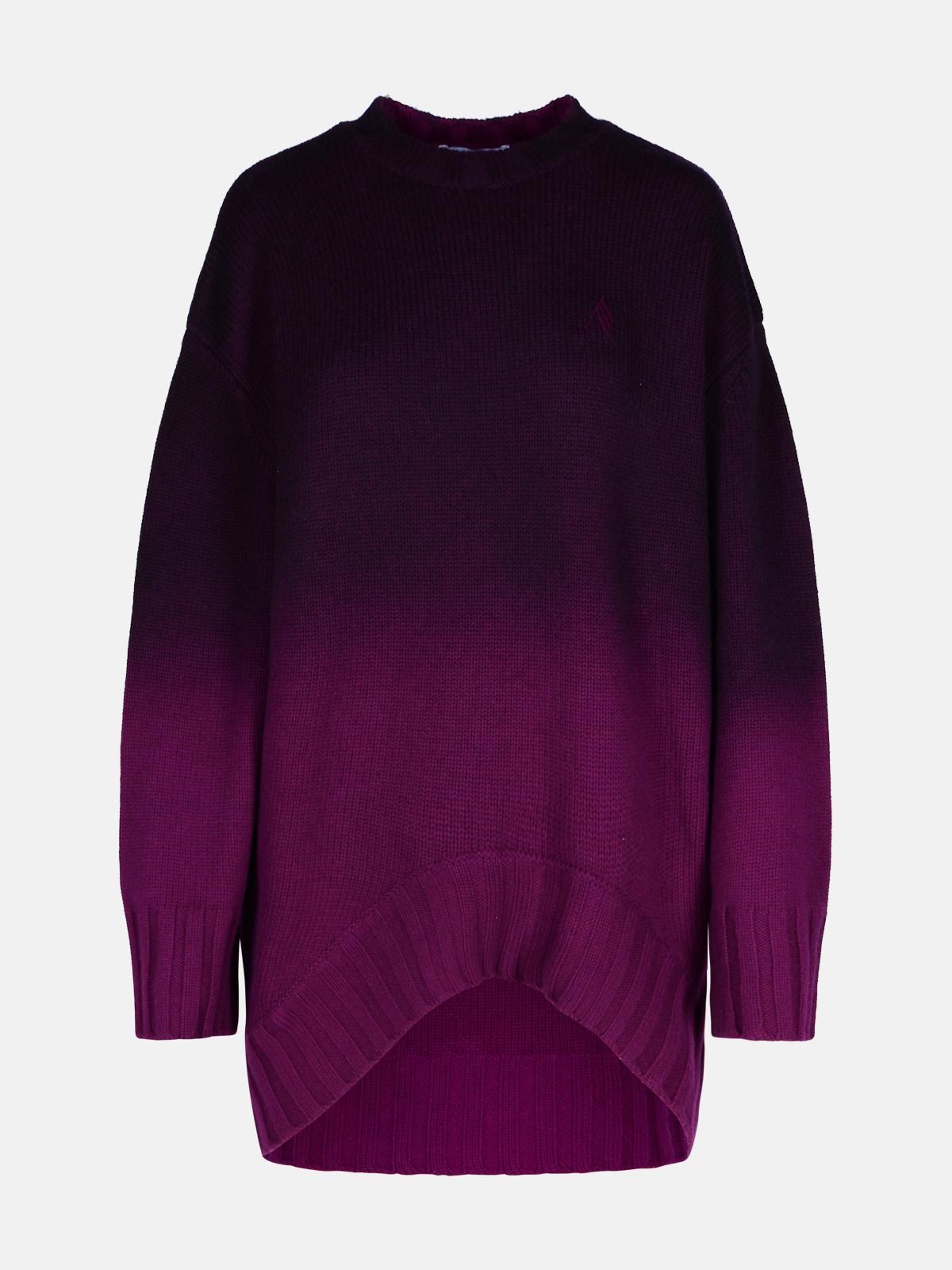 THE ATTICO Purple Wool Blend Mini Dress