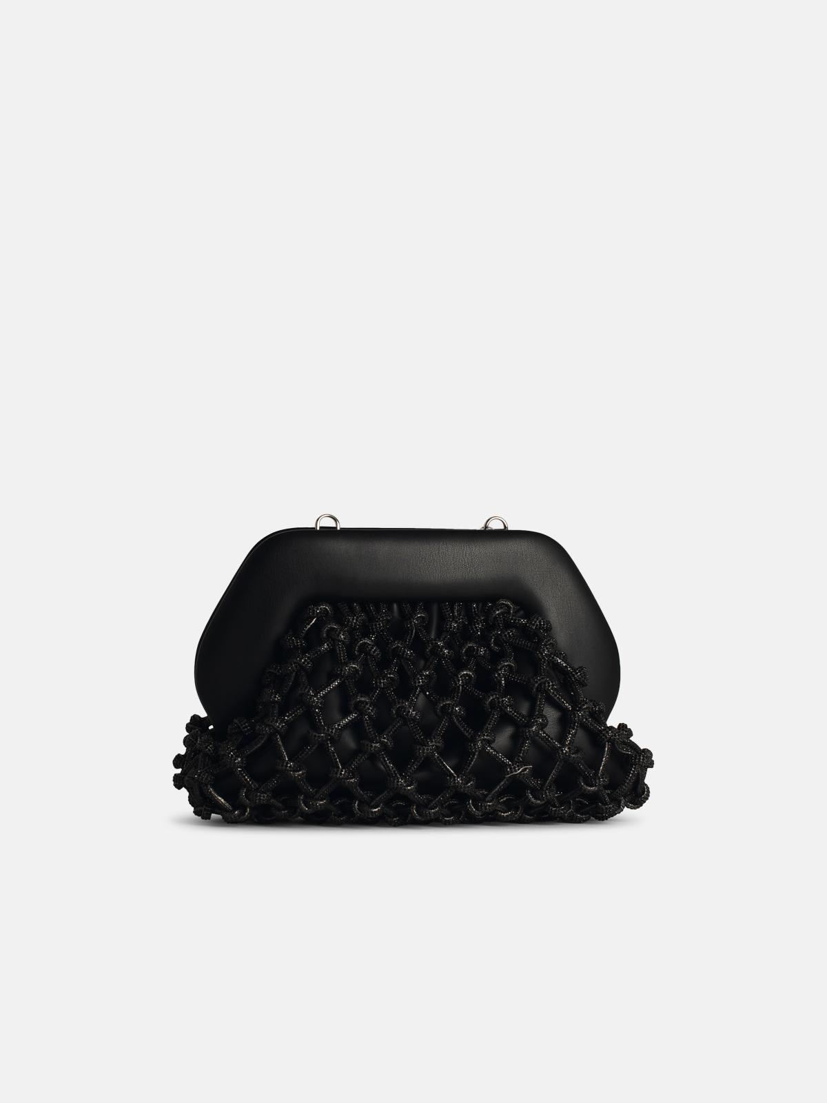 Themoirè 'tia Knot Strass' Black Vegan Leather Bag In Black