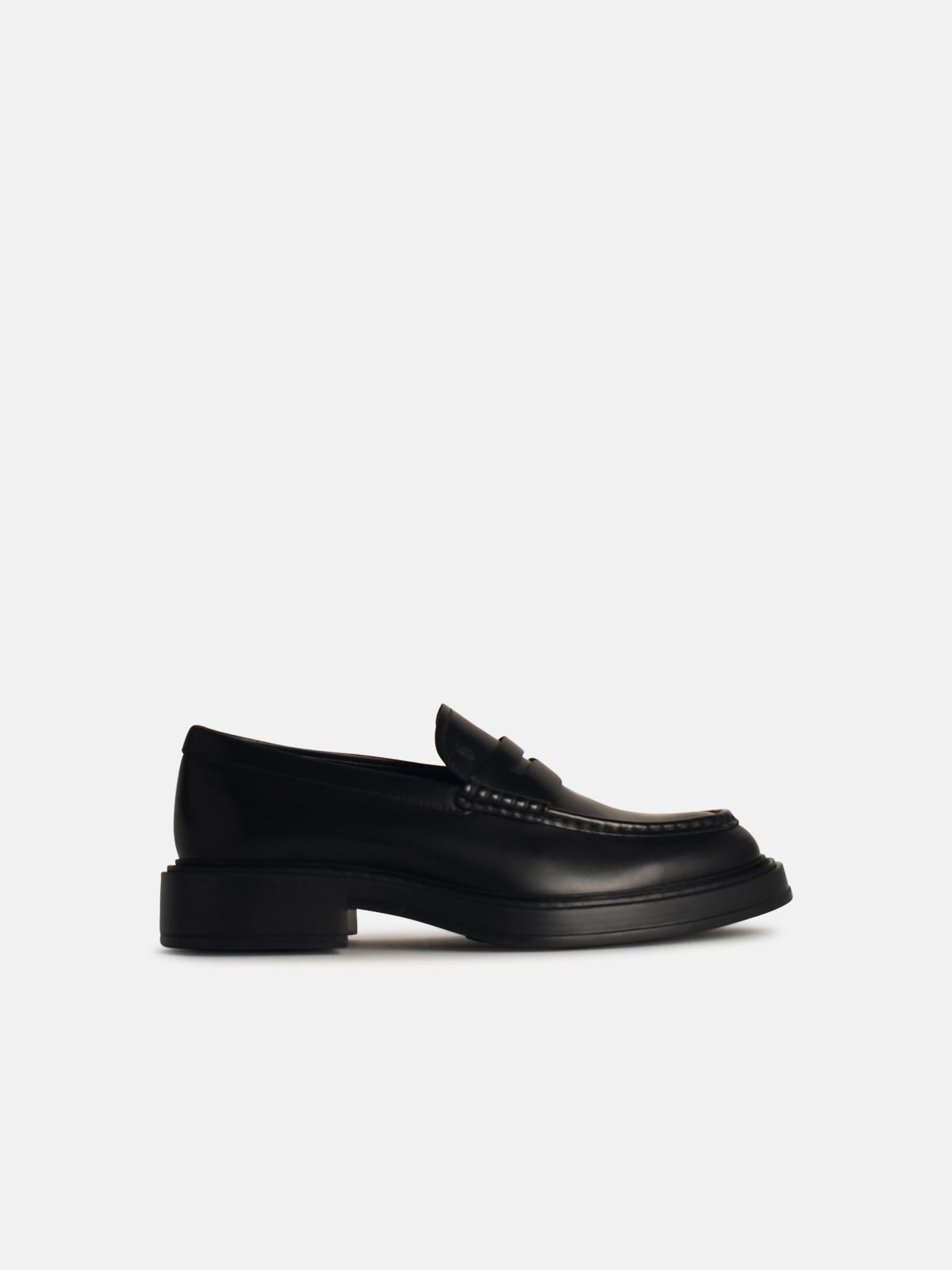 Tod's Black Leather Loafers In Black