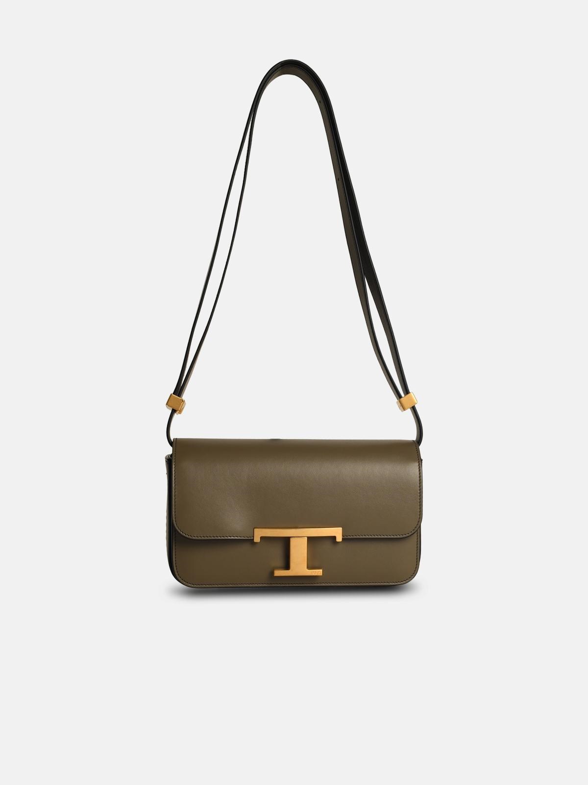 Shop Tod's Micro Grey Leather Crossbody Bag