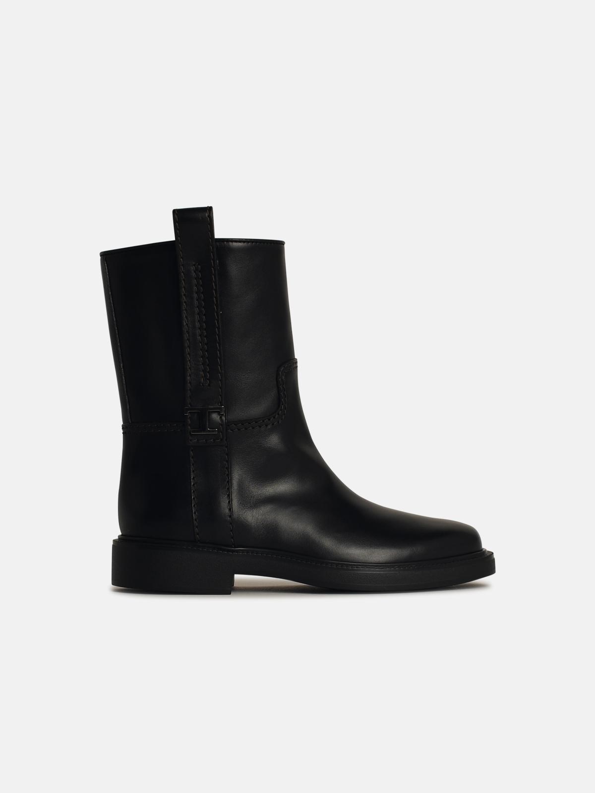 Tod's Black Leather Ankle Boots