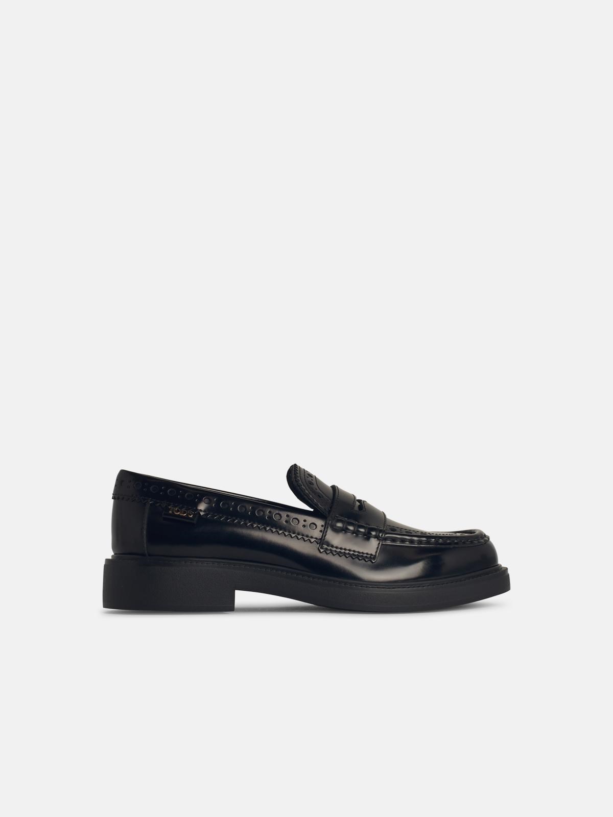 Tod's Black Leather Loafers In Black