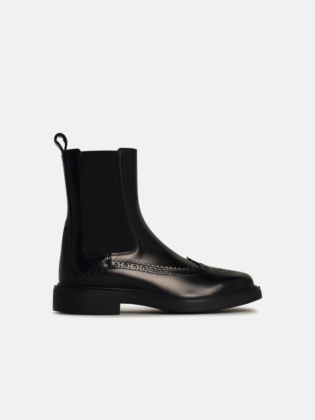 Tod's Black Leather Blend Ankle Boots