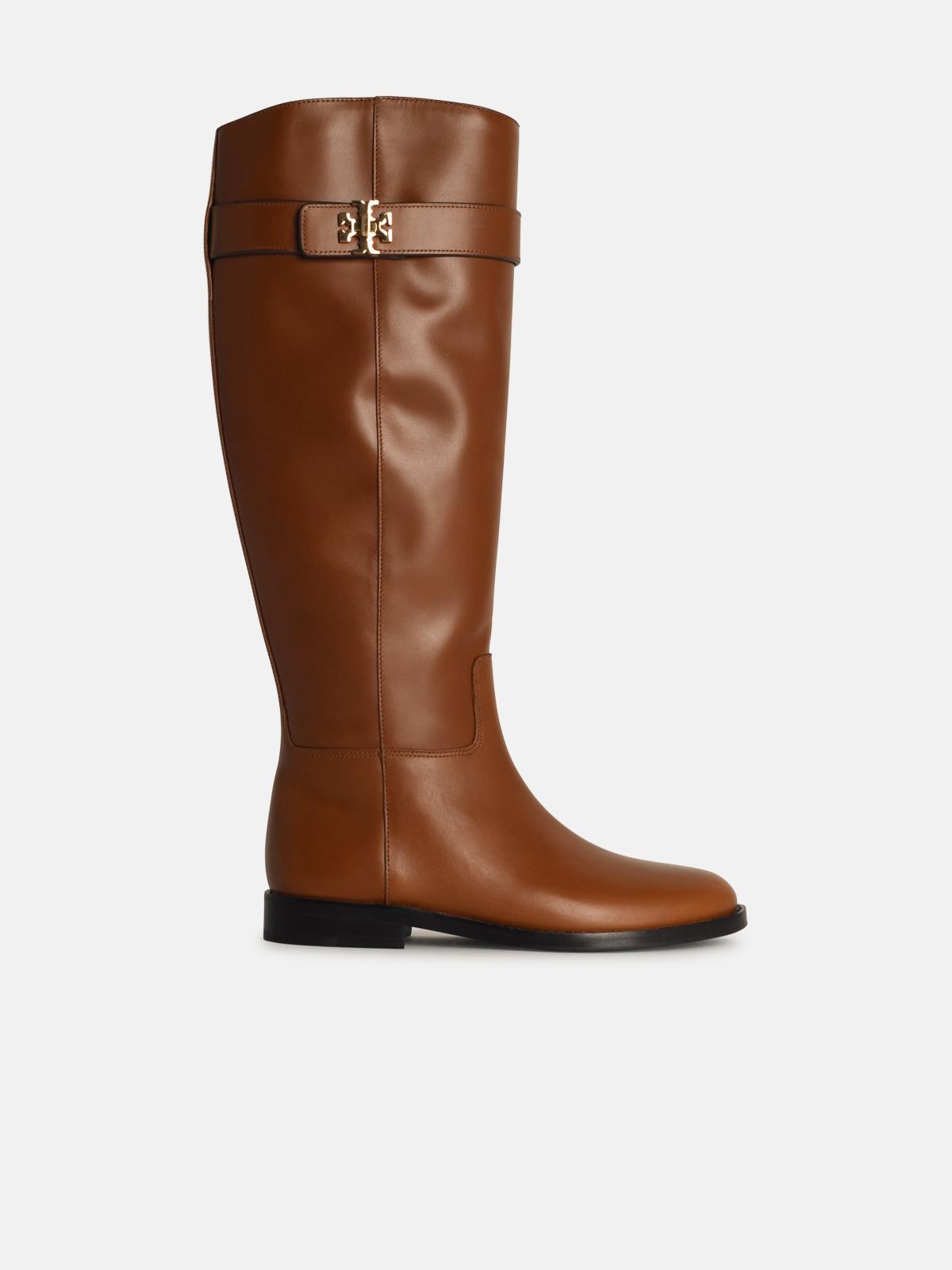 Tory Burch 'lock Ridin' Brown Leather Boots