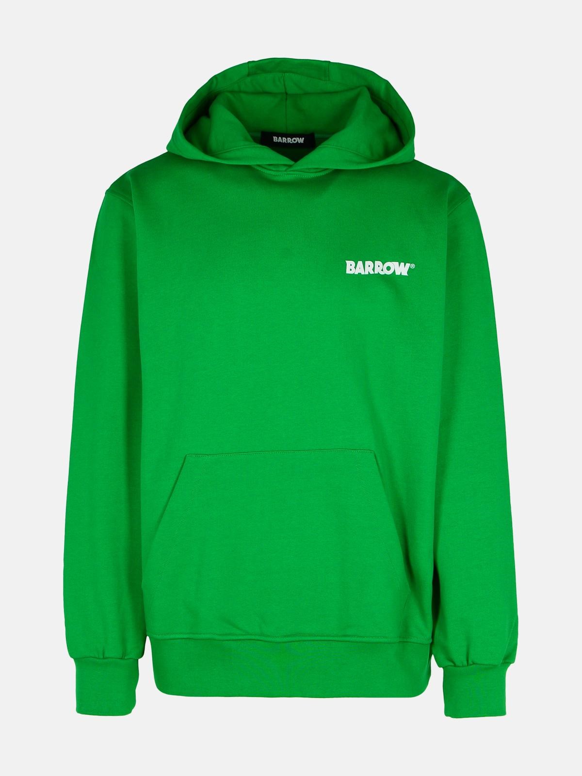 Barrow Green Cotton Sweatshirt In Green