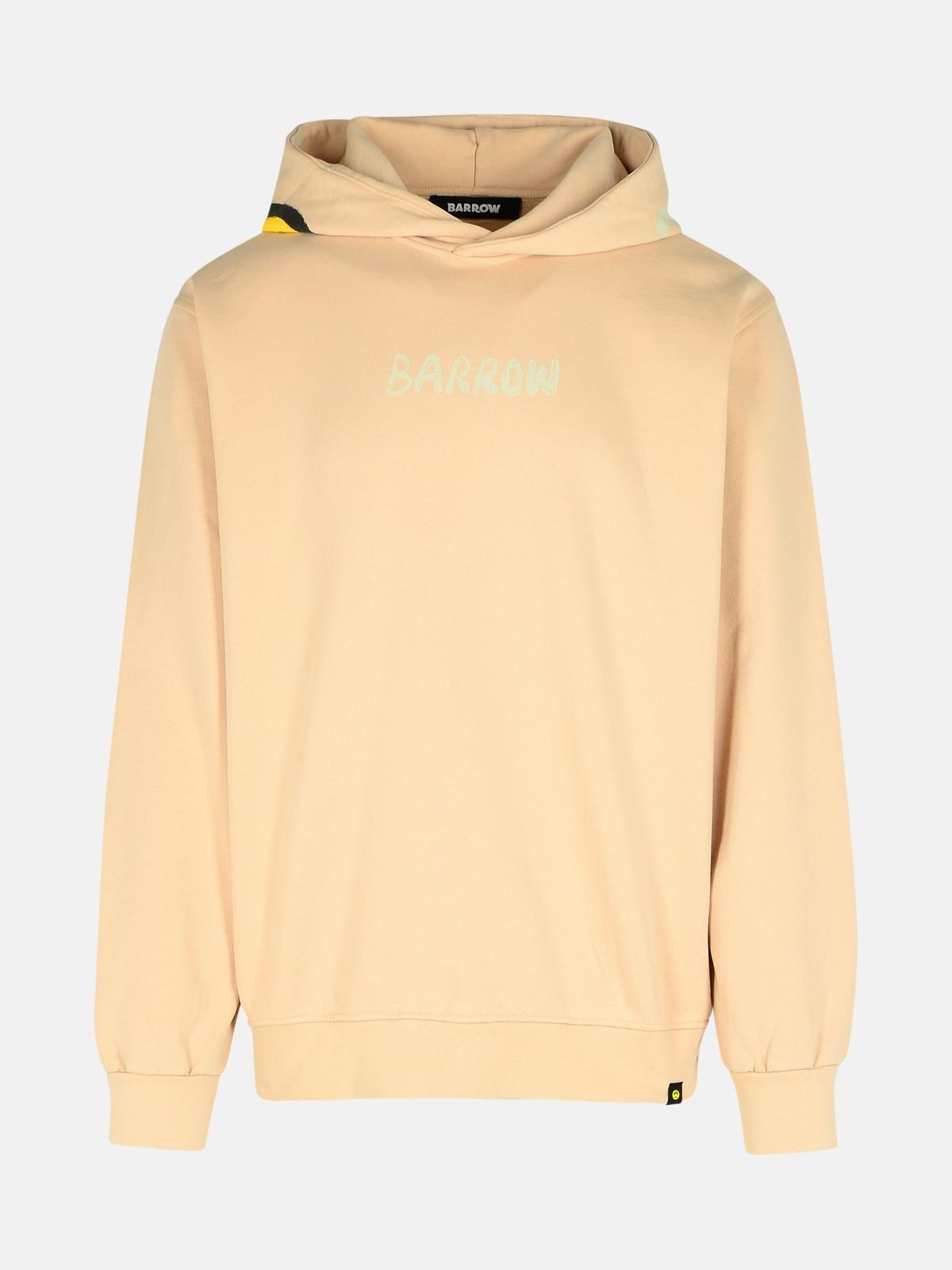 Barrow Beige Cotton Sweatshirt In Beige