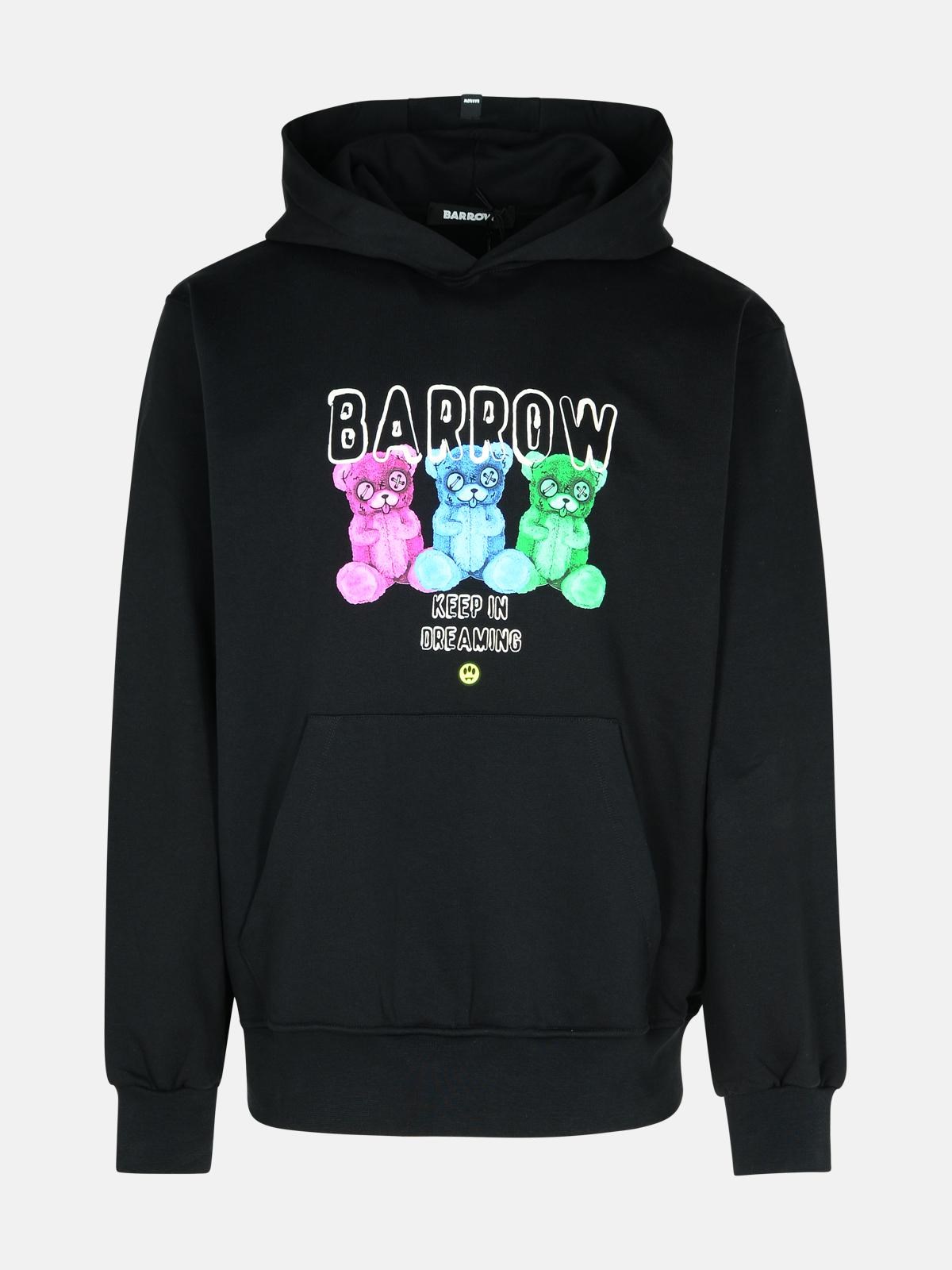 Shop Barrow Black Cotton Sweatshirt