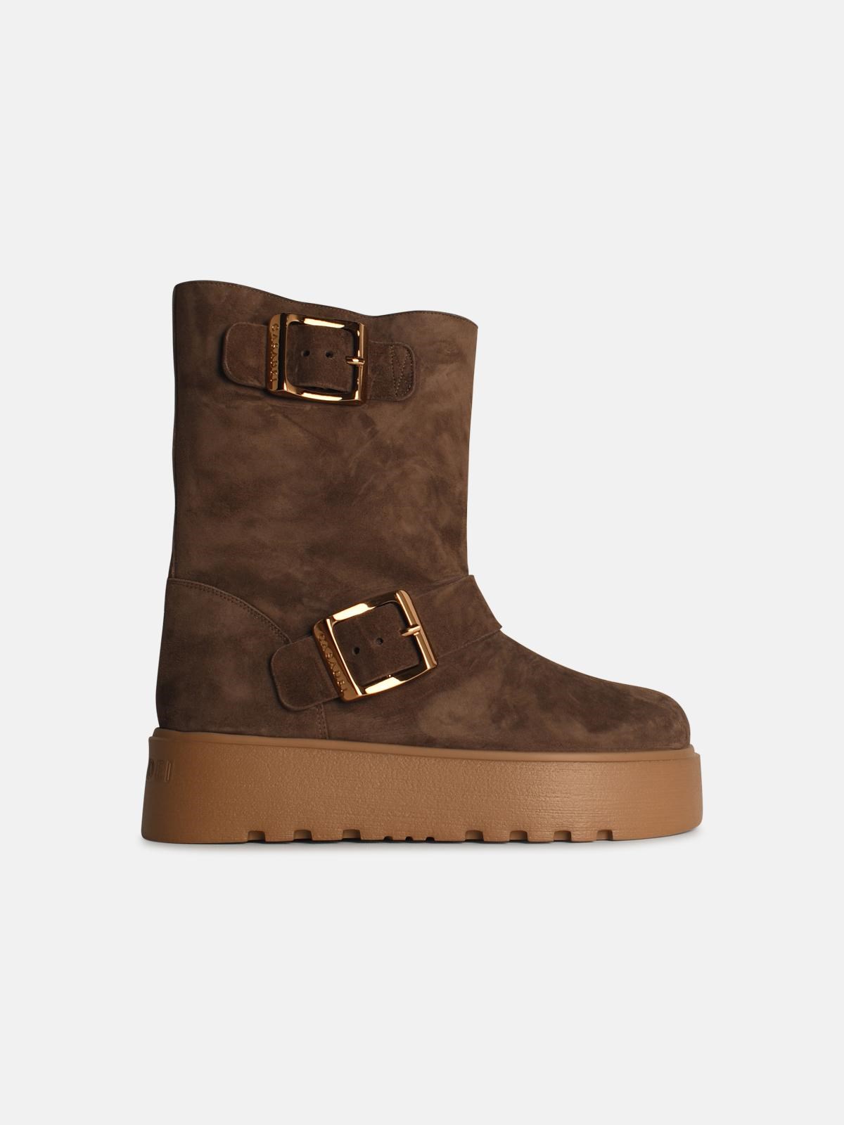 Casadei 'ale' Brown Suede Blend Ankle Boots In Brown