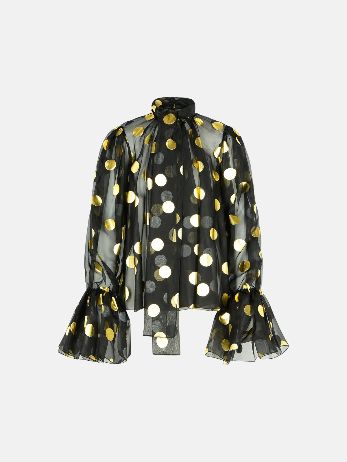 Dolce & Gabbana Black Silk Organza Blouse