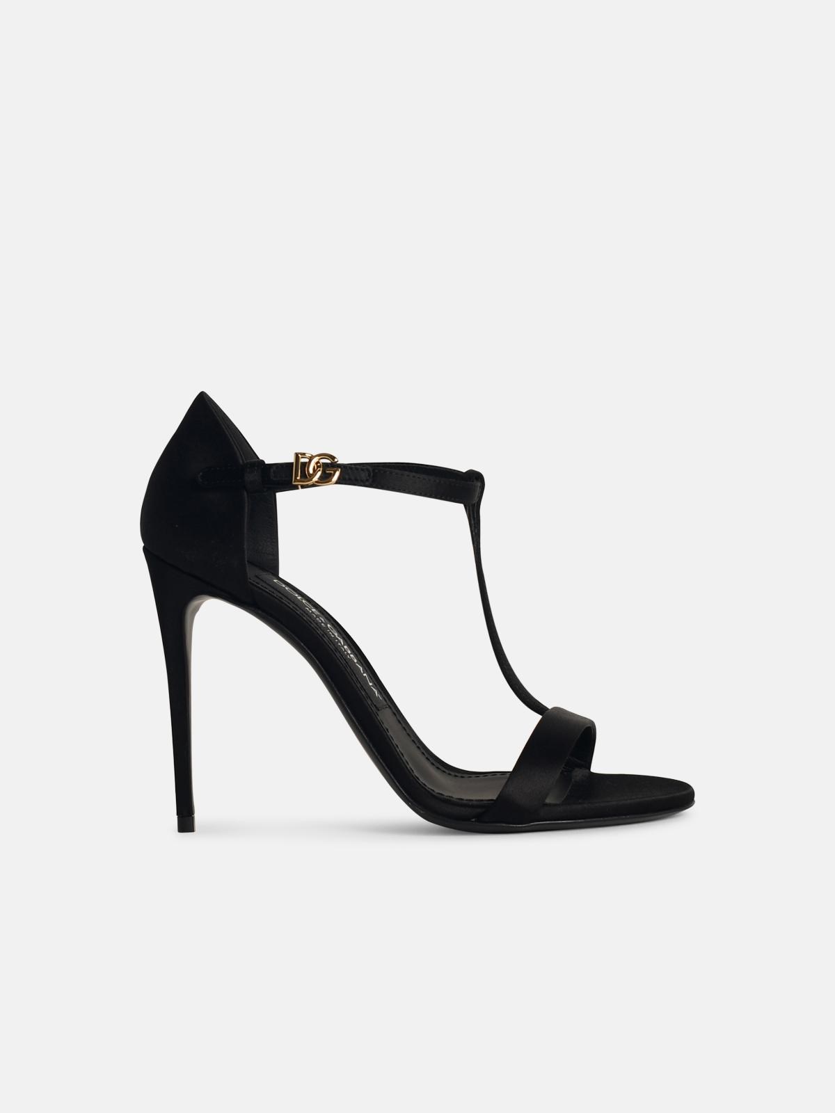 Dolce & Gabbana Black Satin Sandals