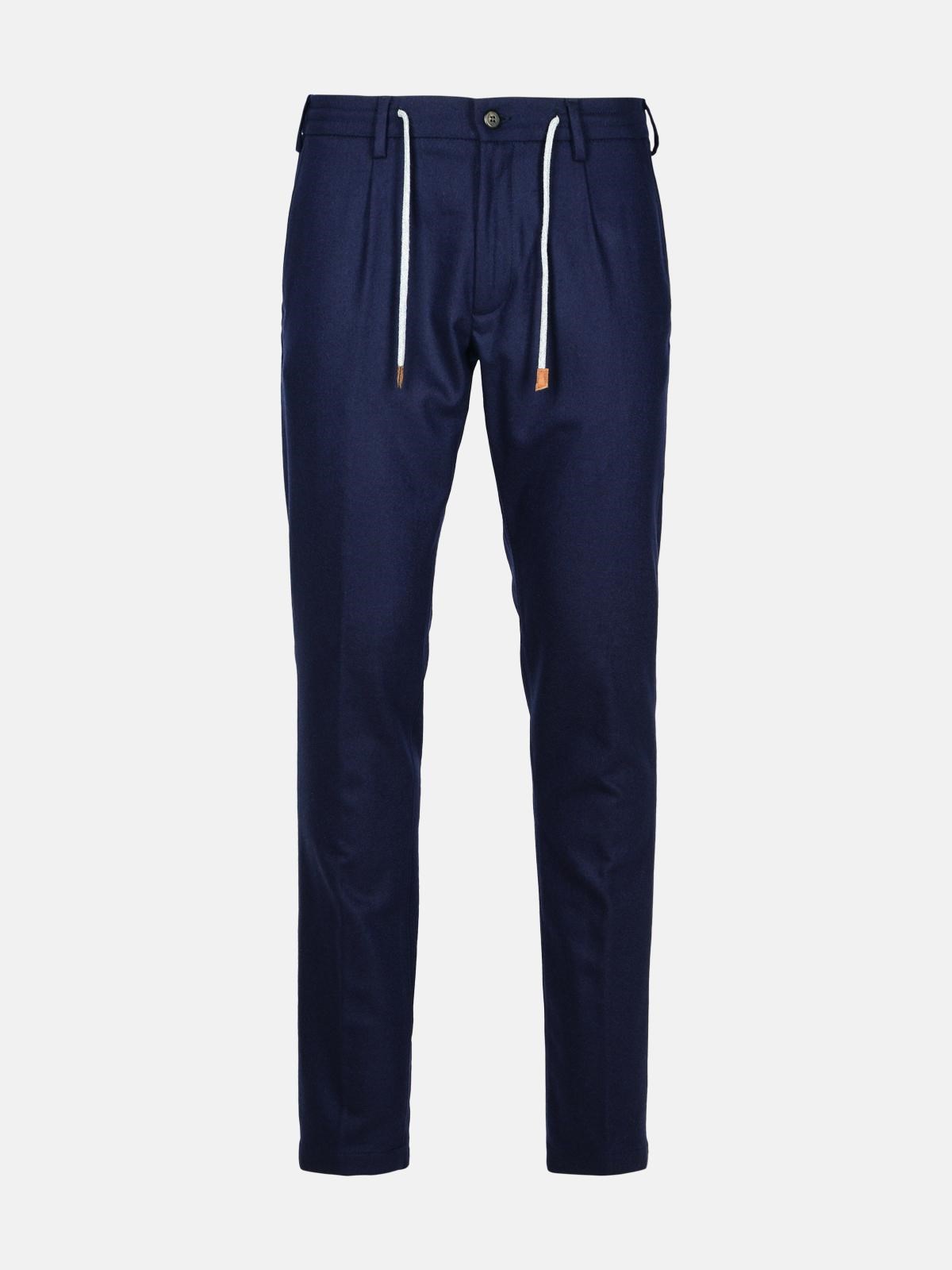 Shop Eleventy 'jogger' Blue Wool Blend Pants