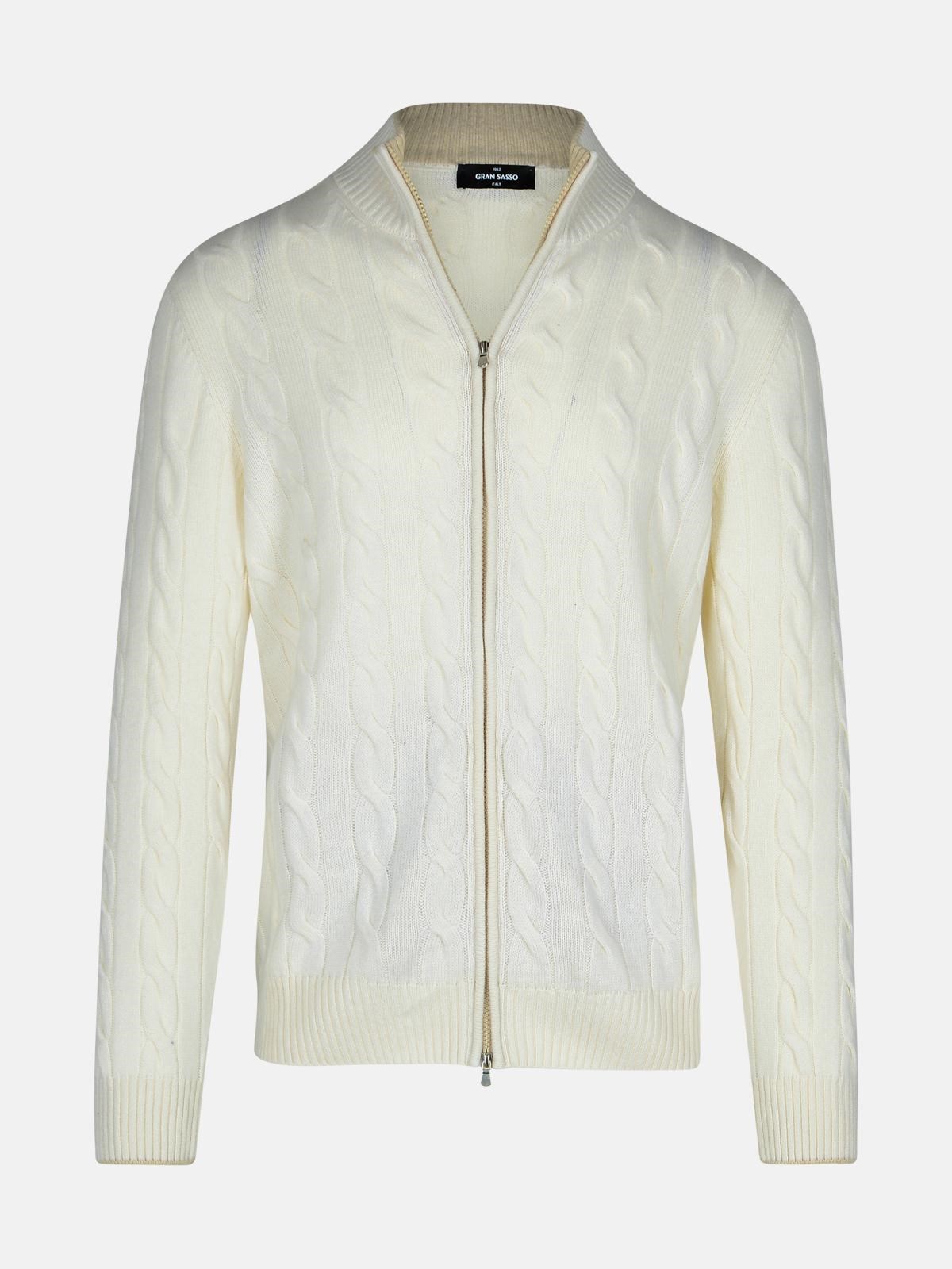 Shop Gran Sasso White Cashmere Sweater