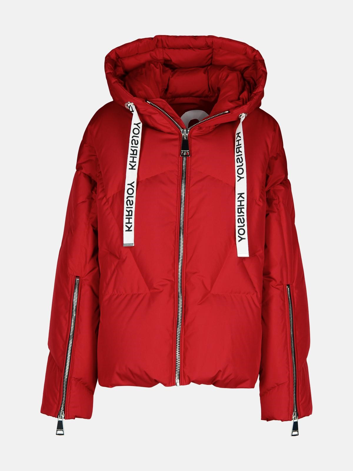 Shop Khrisjoy 'iconic' Red Polyester Blend Down Jacket