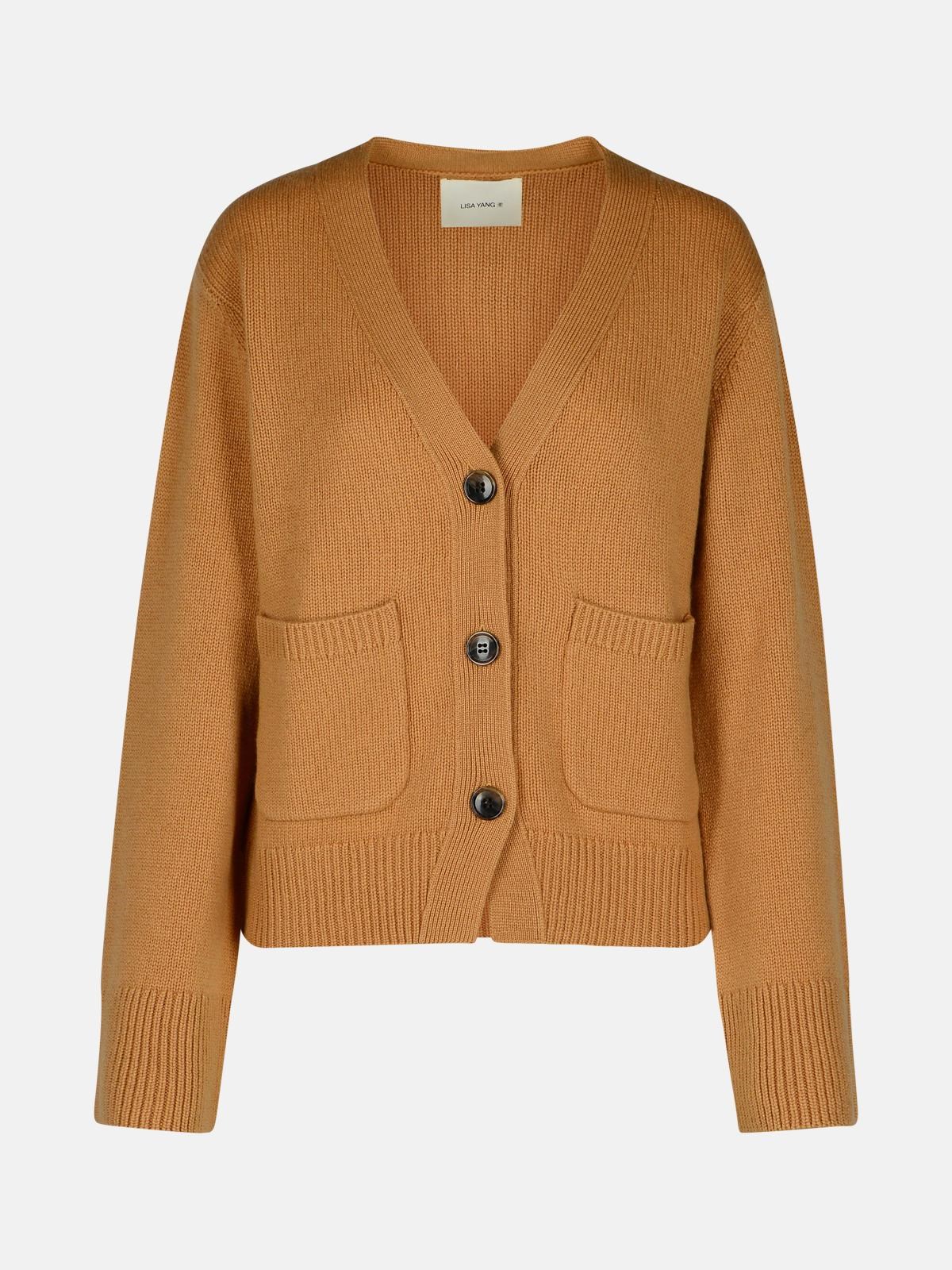 Shop Lisa Yang 'danni' Beige Cashmere Cardigan