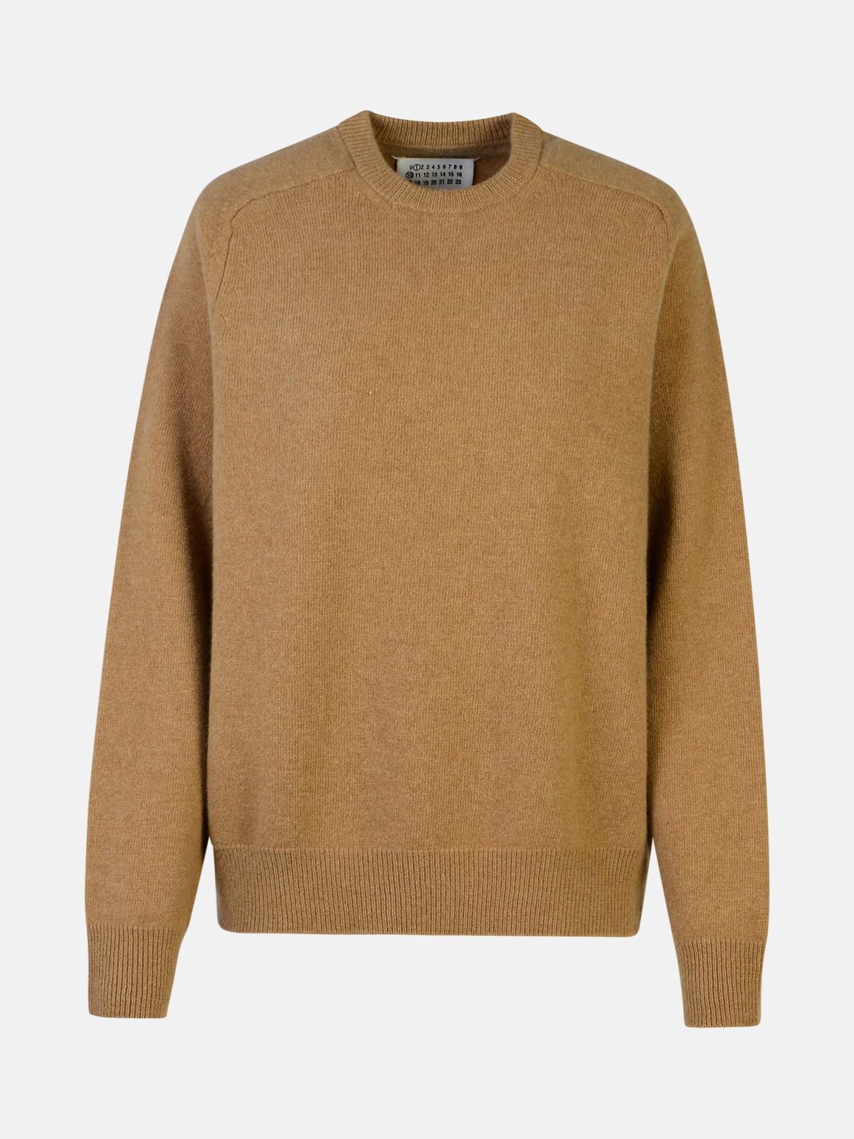 Maison Margiela Beige Wool Sweater In Brown