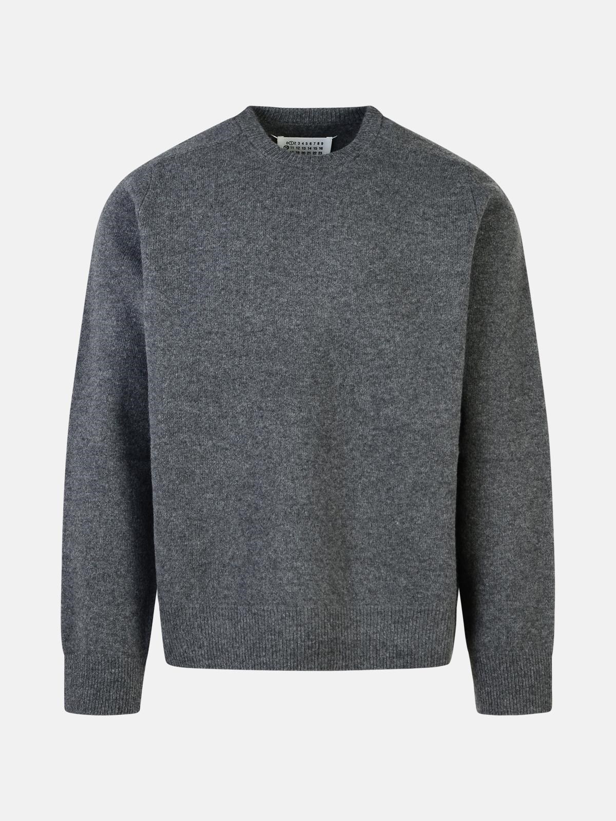 Shop Maison Margiela Grey Wool Sweater