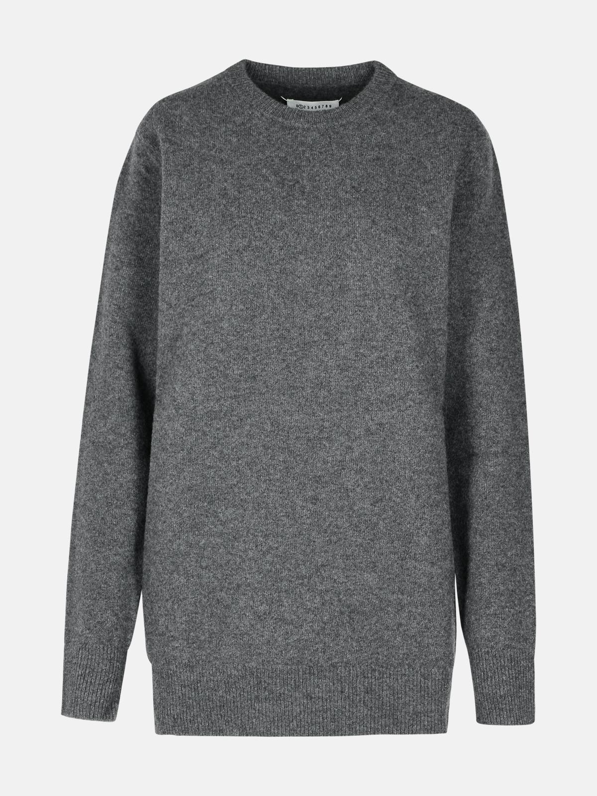 Maison Margiela 'over' Grey Wool Sweater In Grey