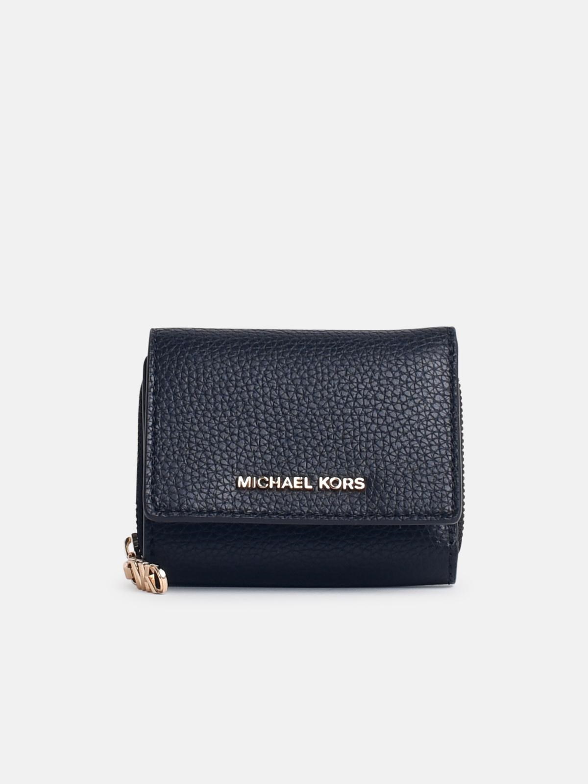 Michael Michael Kors 'trifold' Black Leather Wallet In Black