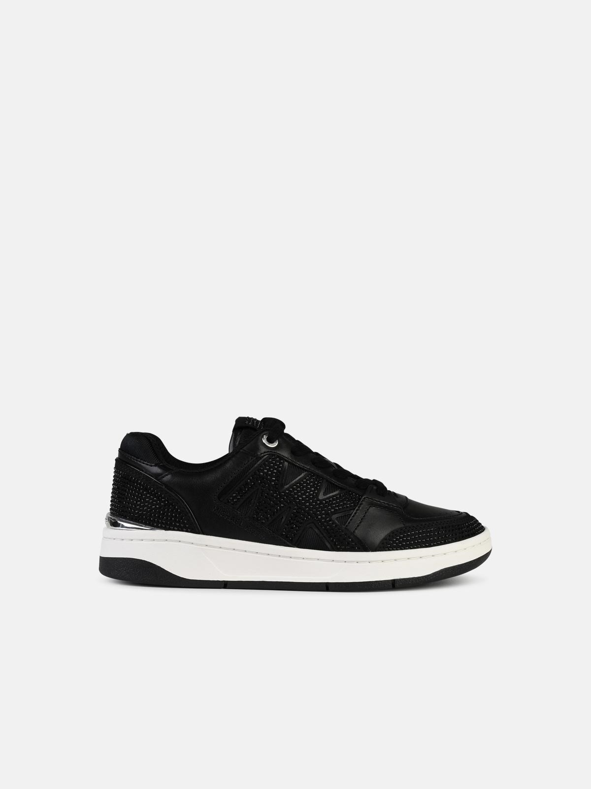 Michael Michael Kors 'rebel' Black Leather Sneakers In Black