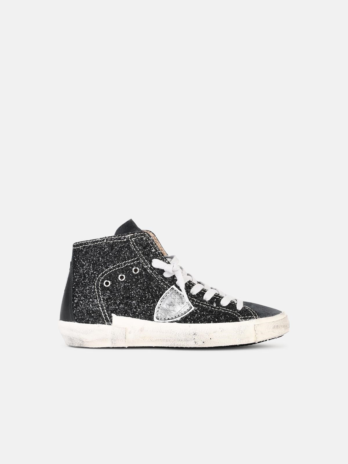 Shop Philippe Model 'prsx' Black Suede Blend Sneakers