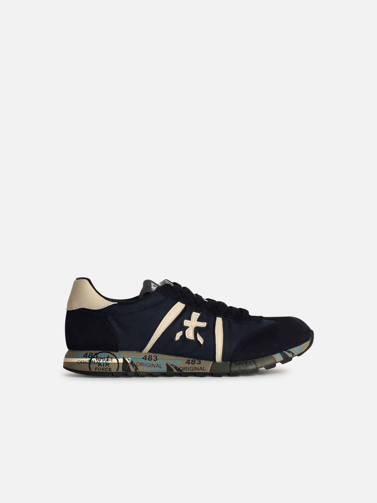 Premiata 'lucyd' Blue Leather Blend Sneakers