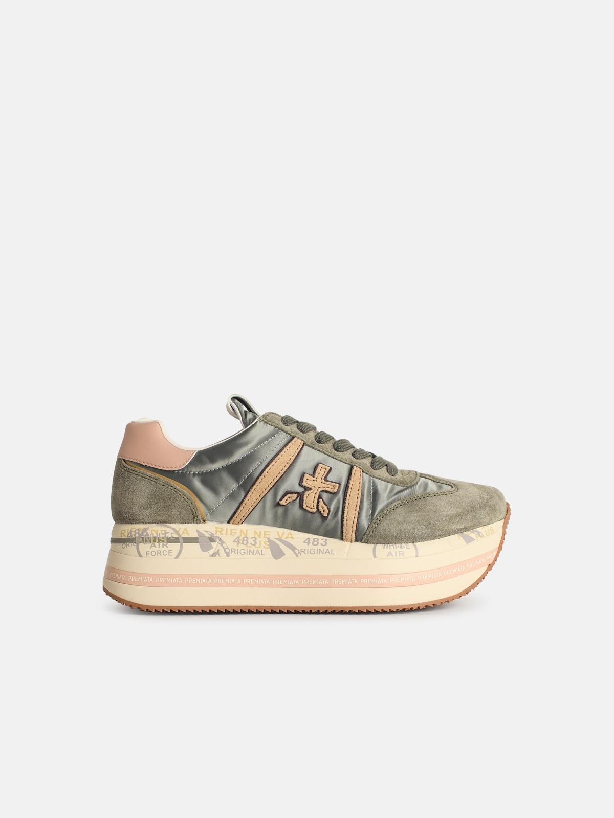 PREMIATA 'BETH' GREEN LEATHER BLEND SNEAKERS 