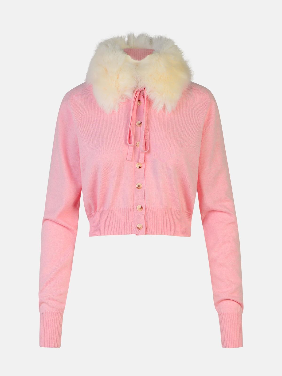 Sportmax 'sport' Pink Virgin Wool Cardigan