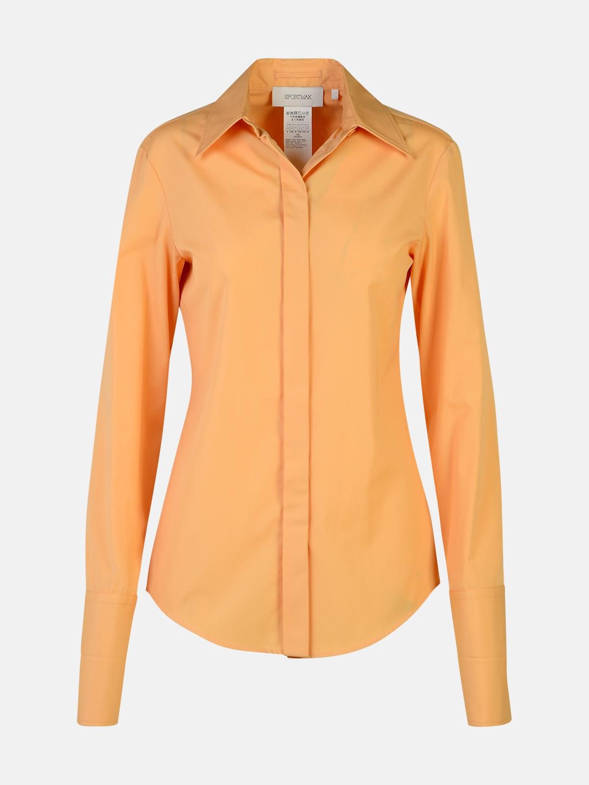 Sportmax 'oste' Orange Cotton Shirt In Nude
