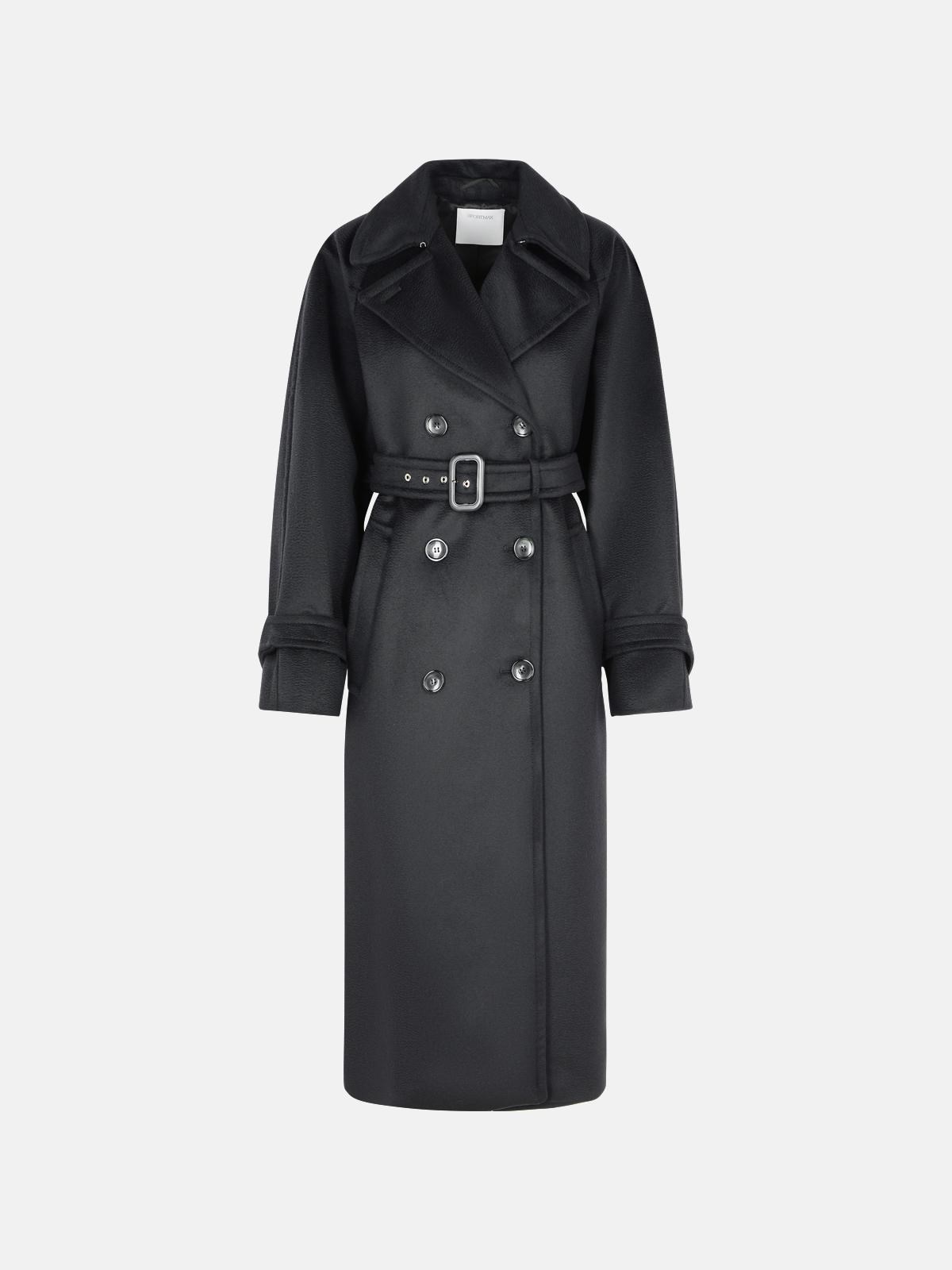 SPORTMAX 'LEANDRO' BLACK VIRGIN WOOL COAT 