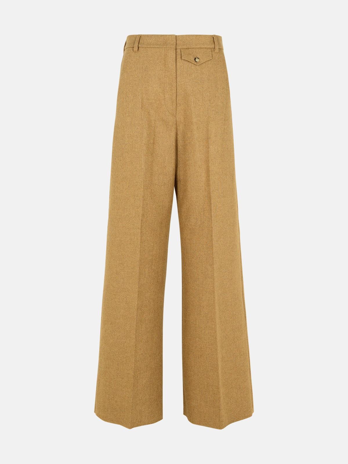 Sportmax 'udente' Brown Wool Blend Pants In Brown