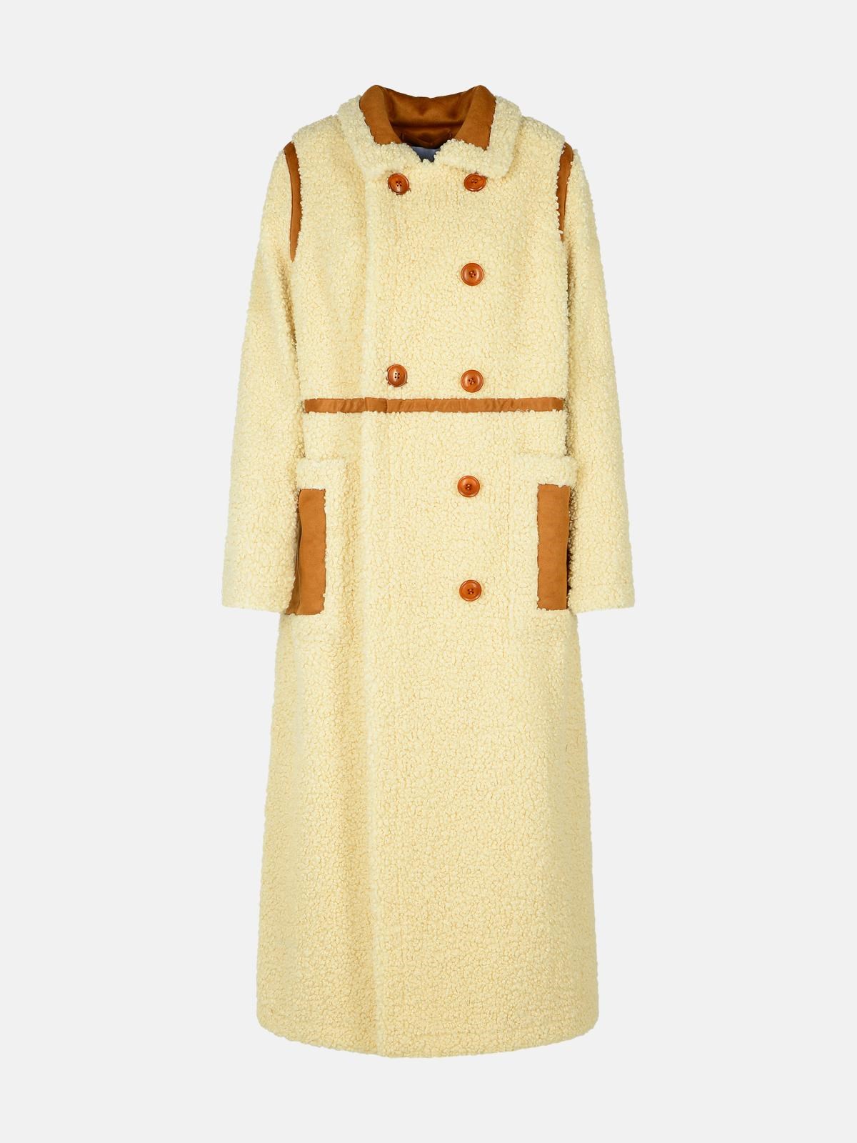 Stand Studio 'bibi' Cream Faux Fur Coat In Cream
