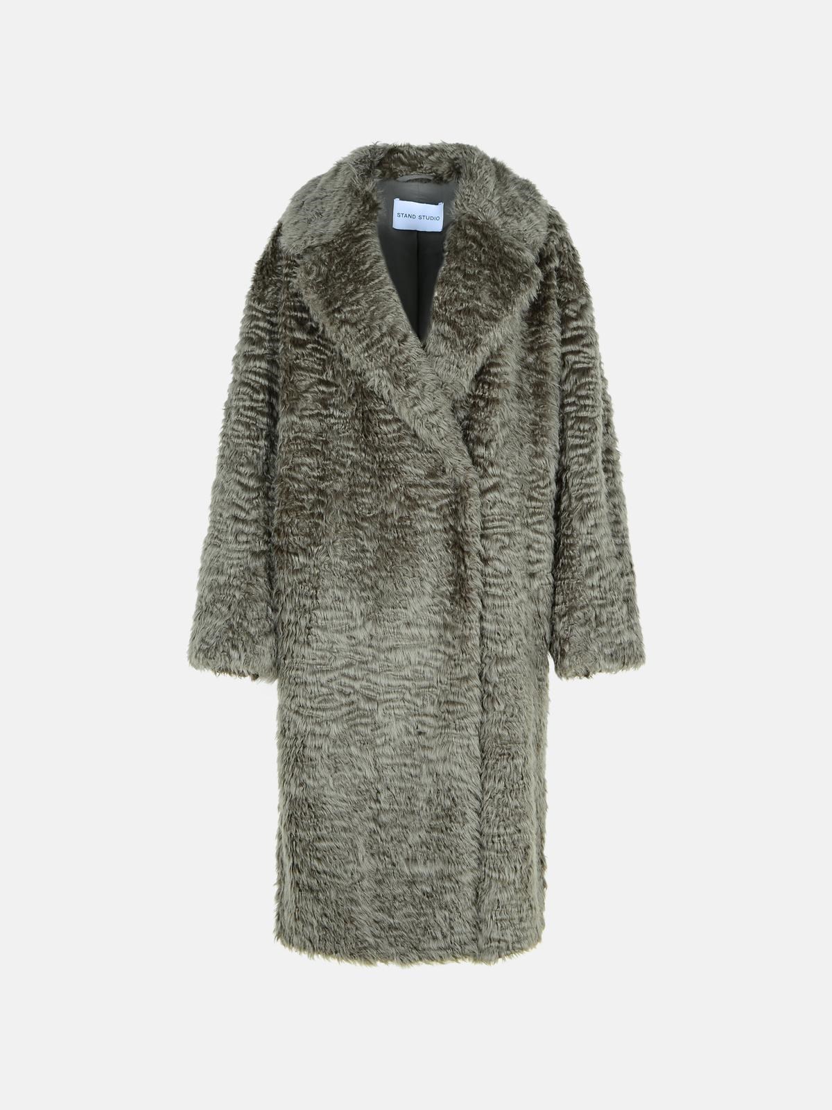 Stand Studio 'nicole' Grey Modacrylic Coat In Grey
