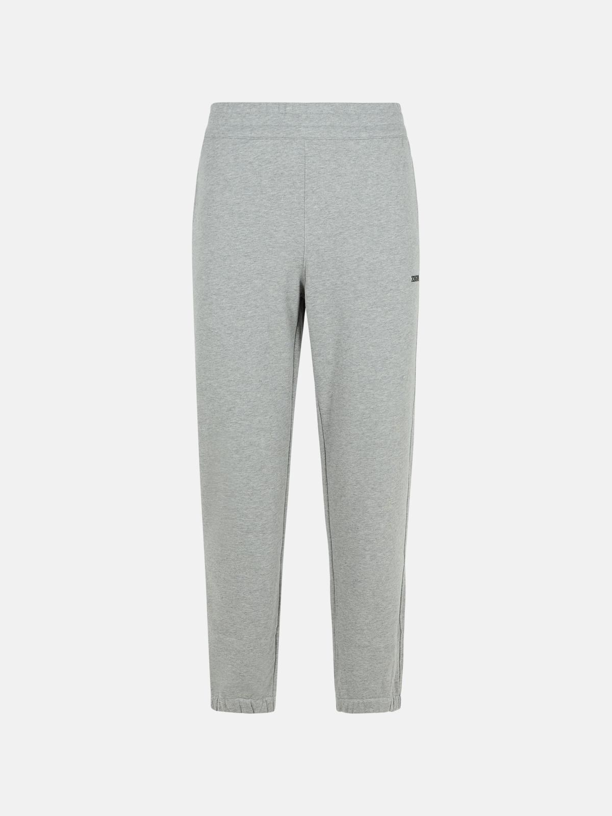 Zegna Gray Cotton Pants In Grey