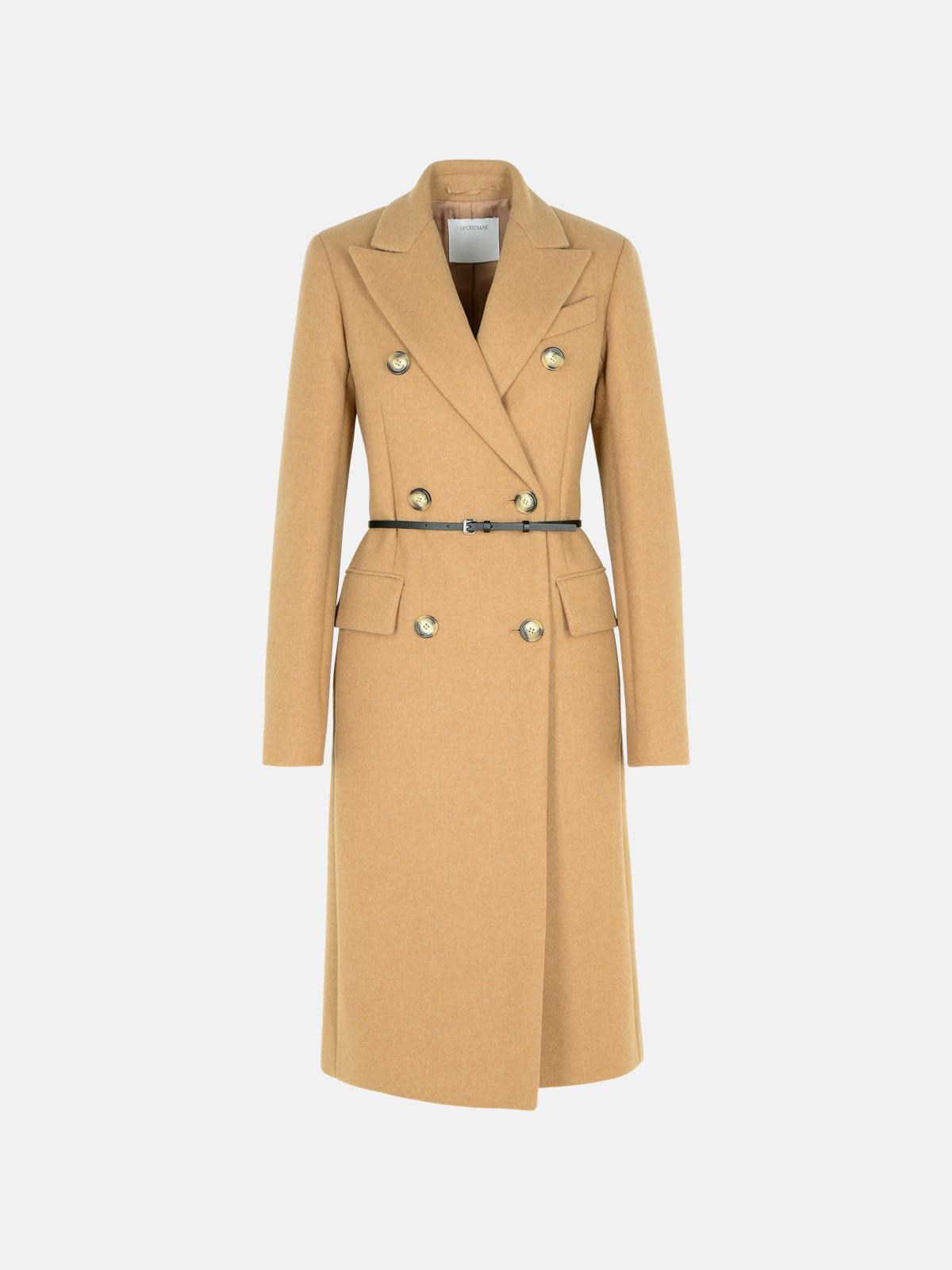 Shop Sportmax 'ghia' Brown Cashmere Blend Coat