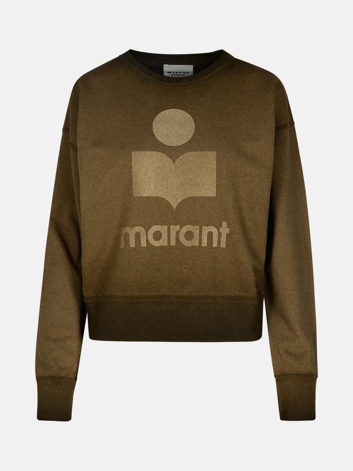 Shop Marant Etoile 'mobyli' Brown Cotton Sweatshirt In Green