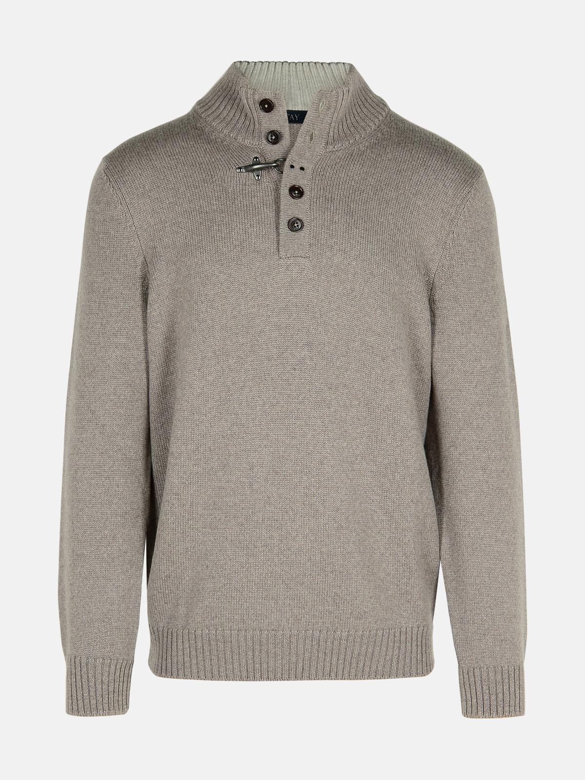 Fay Beige Virgin Wool Turtleneck Sweater In Beige