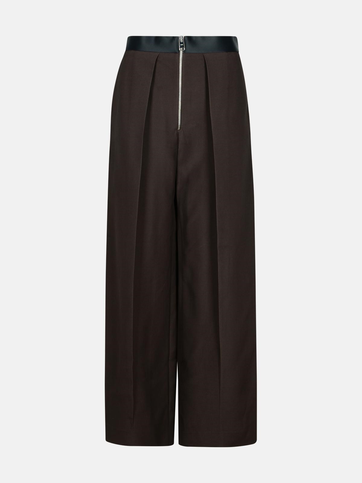 Shop Khaite 'marine' Brown Viscose Blend Pants